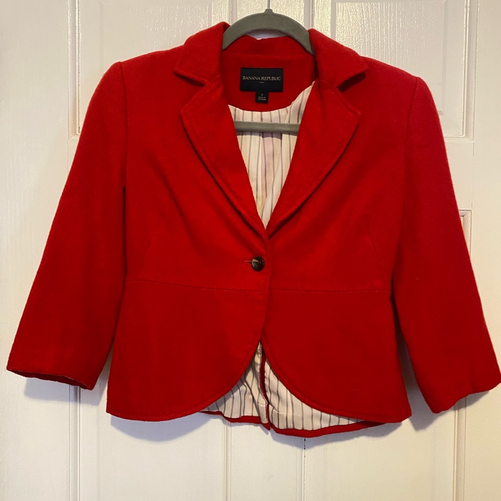 Banana Republic Women's Red Blazer